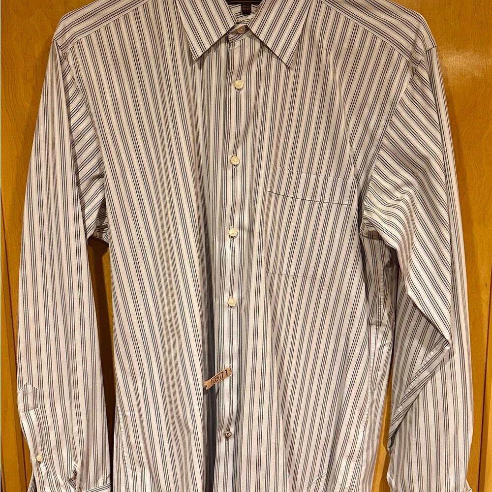 Ben Sherman Blue and White Striped Dress Shirt